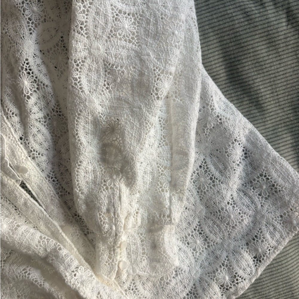 Sezane Ecru Lace Blouse  + Sezane Line Bag - Picture 4 of 8